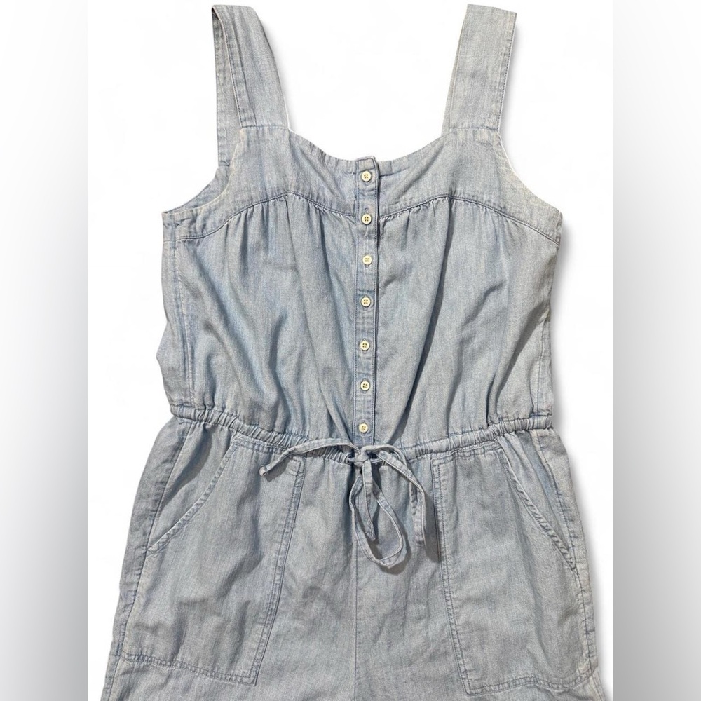 Old Navy Light Wash Denim Jumpsuit Wide Leg Size Small - Picture 2 of 6